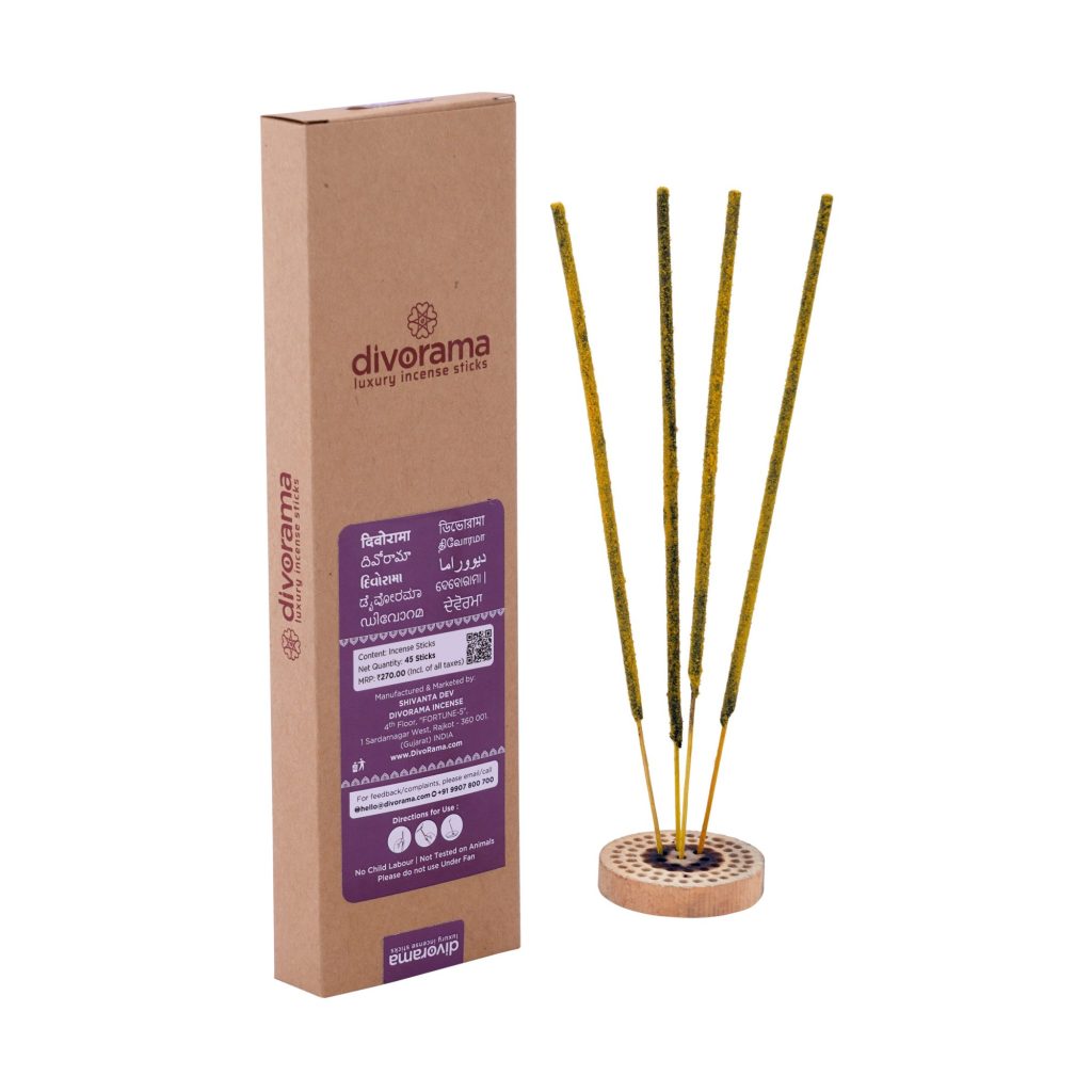 DivoRama Premium 555 Flora Incense Masala Agarbatti - 100% Natural Indian Aroma - Long Lasting 555 Flora Agarbattis for Puja, Meditation, Happy Vibes - 45 Sticks
