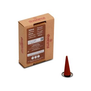 DivoRama Premium Sandalwood Dhoop Cones/Chandan Dhup Cone - Long Lasting Woody Scent for Home Fragrance/Meditation/Dhoop for Pooja n Happy Vibes with Free Burner Plate- Pack of 100Gm
