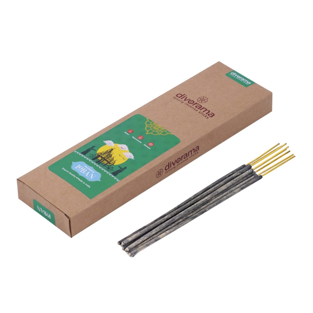 DivoRama Premium Loban Flora Incense Masala Agarbatti -100% Indian Natural Aroma - Long Lasting Loban Agarbattis for Puja, Meditation, Happy Vibes - 45 Sticks