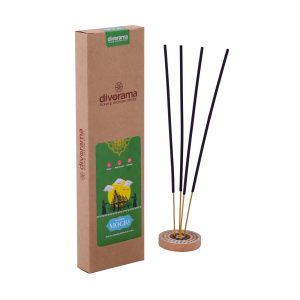 DivoRama Luxury Jasmine Incense Sticks Agarbatti - 100% Indian Natural Aroma - Long Lasting Mogra Agarbattis for Puja, Meditation, Happy Vibes - 60 Sticks