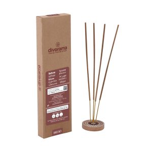 DivoRama Luxury Oudh Incense Sticks Agarbatti - 100% Indian Natural Aroma - Long Lasting Oudh Agarbattis for Puja, Meditation, Happy Vibes - 60 Sticks