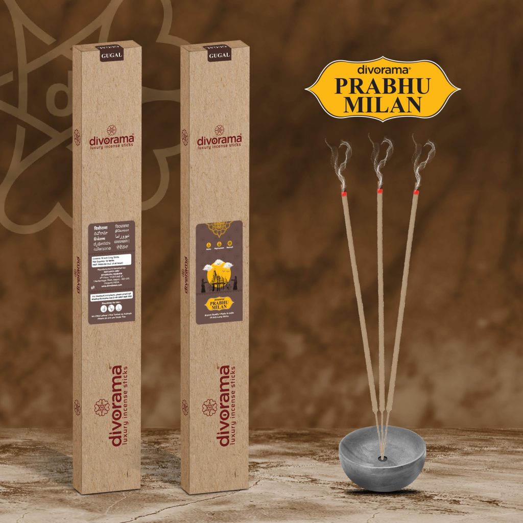 DivoRama Premium Prabhu Milan Incense Sticks - Sweet Floral Fragrance-16" long-lasting Aroma Agarbatti to fill every corner with a Spiritual Vibe this Festive Season - 10 Sticks/Pack