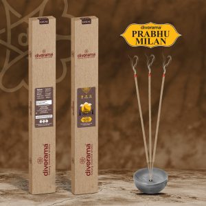 DivoRama Premium Prabhu Milan Incense Sticks - Sweet Floral Fragrance-16" long-lasting Aroma Agarbatti to fill every corner with a Spiritual Vibe this Festive Season - 10 Sticks/Pack