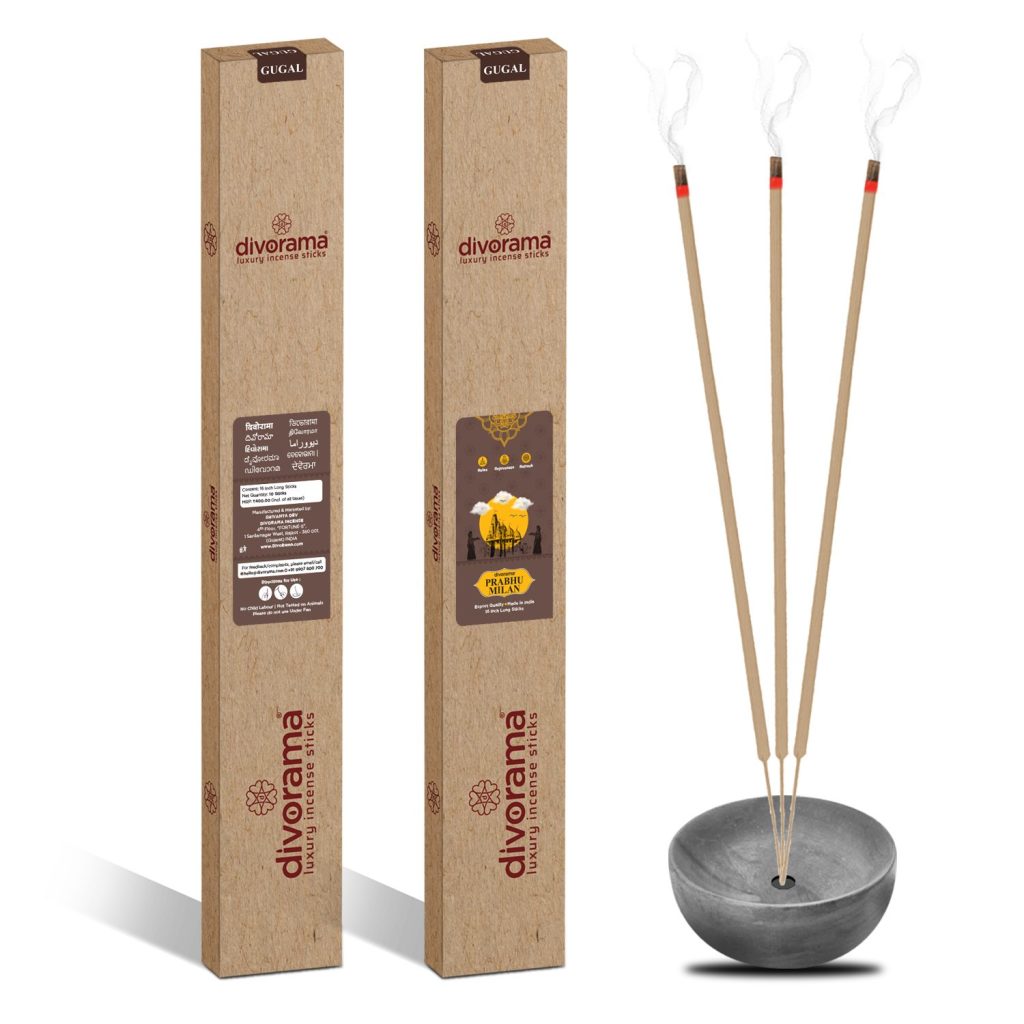 DivoRama Premium Prabhu Milan Incense Sticks - Sweet Floral Fragrance-16" long-lasting Aroma Agarbatti to fill every corner with a Spiritual Vibe this Festive Season - 10 Sticks/Pack