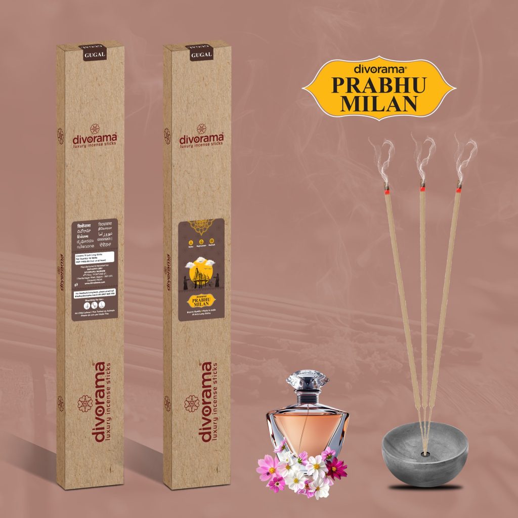 DivoRama Premium Prabhu Milan Incense Sticks - Sweet Floral Fragrance-16" long-lasting Aroma Agarbatti to fill every corner with a Spiritual Vibe this Festive Season - 10 Sticks/Pack