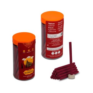 DivoRama Premium Dashnag Dhoop Sticks/Earthy Dhup Batti - Long Lasting Spicy Perfume for Home Fragrance/Meditation/Dhoop for Pooja with Free Dhoop Holder - Pack of 1 Jar x 100Gm