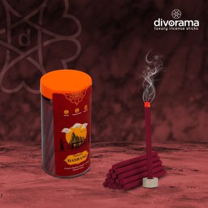 DivoRama Premium Dashnag Dhoop Sticks/Earthy Dhup Batti - Long Lasting Spicy Perfume for Home Fragrance/Meditation/Dhoop for Pooja with Free Dhoop Holder - Pack of 1 Jar x 100Gm