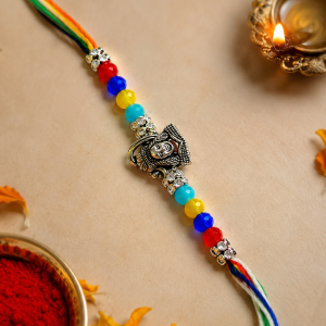 DivoRama Set of 2 Evil Eye & Deity Rakhi for Brother | Mother of Pearl Nazar Rakhi with Oxidised Silver God Rakhi | Spiritual Designer Rakhi for Bhaiya Bhai | Raksha Bandhan 2026