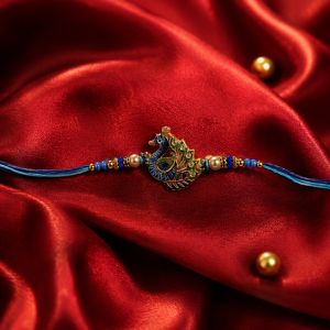 DivoRama Set of 2 Peacock Rakhi for Brother | 3D Mor Bird Charm & Sandalwood Bead Rakhi with Pearls | Designer Rakhi for Bhaiya Bhai | Raksha Bandhan 2026 Thread Rakhi