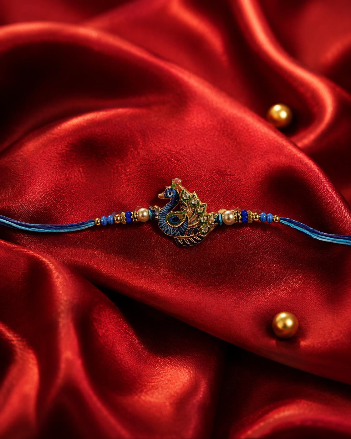DivoRama Set of 2 Peacock Rakhi for Brother | 3D Mor Bird Charm & Sandalwood Bead Rakhi with Pearls | Designer Rakhi for Bhaiya Bhai | Raksha Bandhan 2026 Thread Rakhi