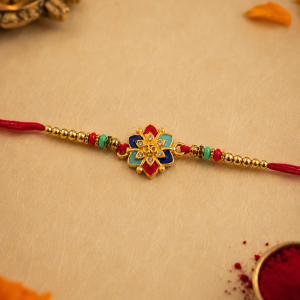 DivoRama Set of 2 Om & Rudraksha Rakhi for Brother | Floral Meenakari Om & Rudraksha Bead Rakhi | Spiritual Designer Rakhi for Bhaiya Bhai | Raksha Bandhan 2026 Thread Rakhi