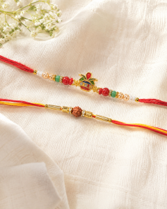 DivoRama Set of 2 Kalash & Rudraksha Rakhi for Brother | Auspicious Meenakari Kalash & Rudraksha Bead Rakhi | Traditional Spiritual Rakhi for Bhaiya Bhai | Raksha Bandhan 2026 Thread Rakhi