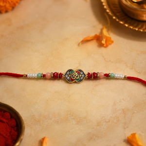 DivoRama Set of 3 Om Rakhi for Brother | Om, Evil Eye & Floral Meenakari Rakhi with Beads | Spiritual Designer Rakhi for Bhaiya Bhai | Raksha Bandhan 2026 Thread Rakhi Combo