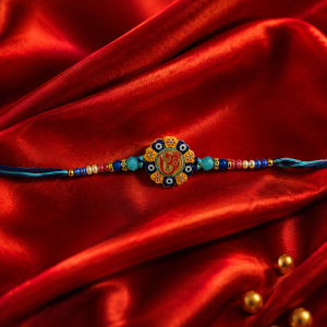 DivoRama Set of 3 Om & Evil Eye Rakhi for Brother | Beaded, Meditating Buddha & Om Nazar Rakhi | Designer Spiritual Rakhi for Bhaiya Bhai | Raksha Bandhan 2026 Thread Rakhi Combo