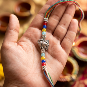 DivoRama Set of 3 Om & Evil Eye Rakhi for Brother | Beaded, Meditating Buddha & Om Nazar Rakhi | Designer Spiritual Rakhi for Bhaiya Bhai | Raksha Bandhan 2026 Thread Rakhi Combo