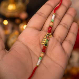 DivoRama Set of 3 Peacock Rakhi for Brother | Mor, Nazar Evil Eye & Peacock Feather Rakhi | Designer Rakhi for Bhaiya Bhai | Raksha Bandhan 2026 Thread Rakhi Combo