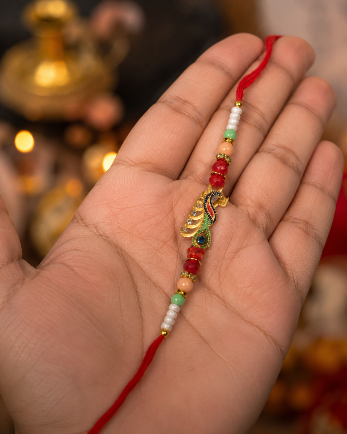 DivoRama Set of 3 Peacock Rakhi for Brother | Mor, Nazar Evil Eye & Peacock Feather Rakhi | Designer Rakhi for Bhaiya Bhai | Raksha Bandhan 2026 Thread Rakhi Combo