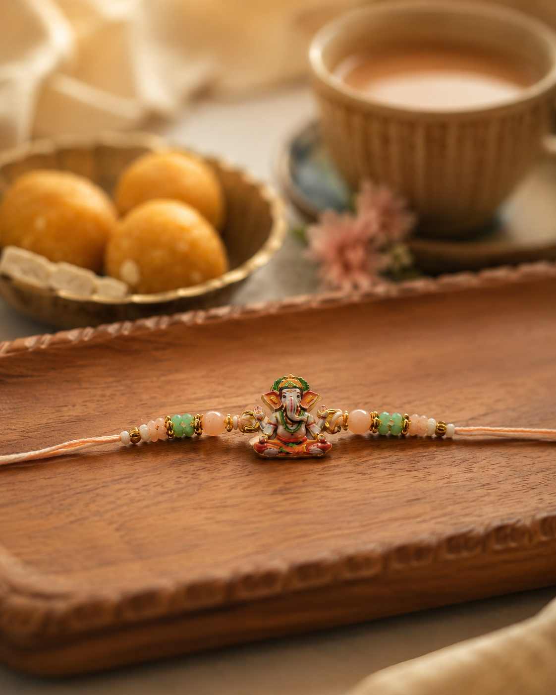 DivoRama Set of 3 Krishna & Ganesha Rakhi for Brother | Radha Krishna, Evil Eye & Ganesha Spiritual Rakhi | Designer Rakhi for Bhaiya Bhai | Raksha Bandhan 2026 Thread Rakhi
