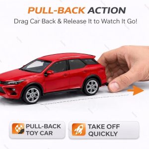 Die-Cast SUV Toy Car with Openable Doors, Rear Trunk, Pull Back Action, Metal Body, for Boys and Girls (FORTUNER)