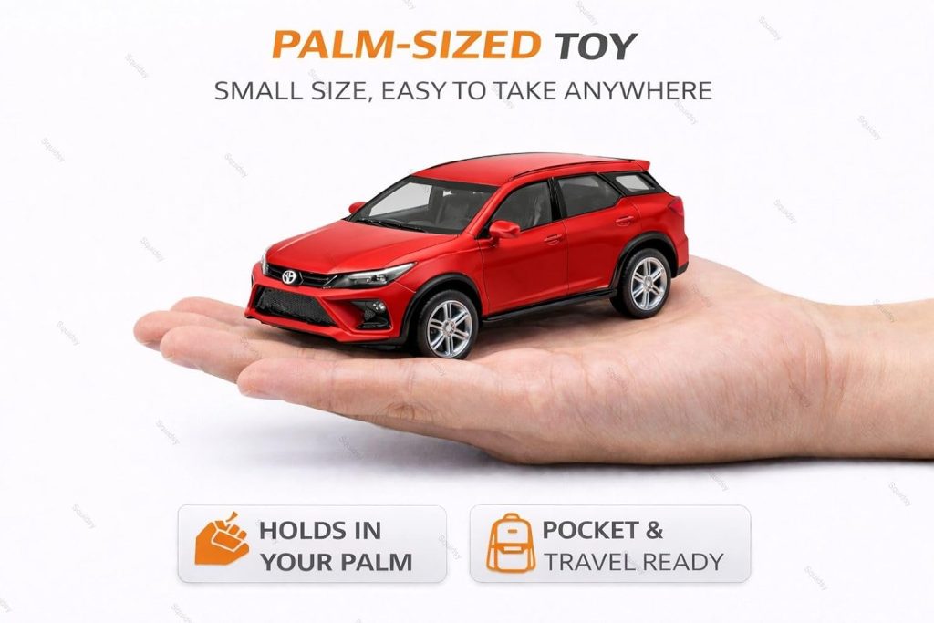 Die-Cast SUV Toy Car with Openable Doors, Rear Trunk, Pull Back Action, Metal Body, for Boys and Girls (FORTUNER)