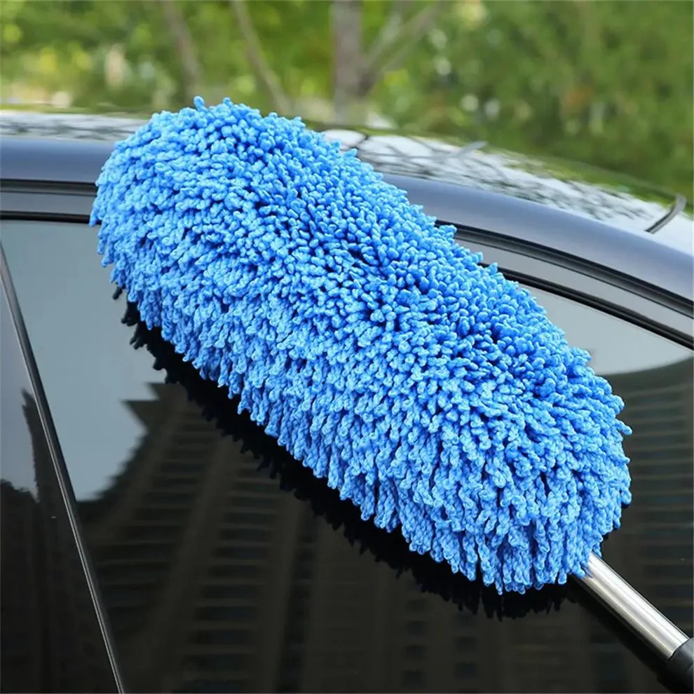 Rashi Collection Extendable Microfiber Car Duster | 360° Scratch-Free Cleaning Brush with Telescopic Stainless Steel Handle | Dry Dust Remover for Car Exterior & Interior (Random Color)