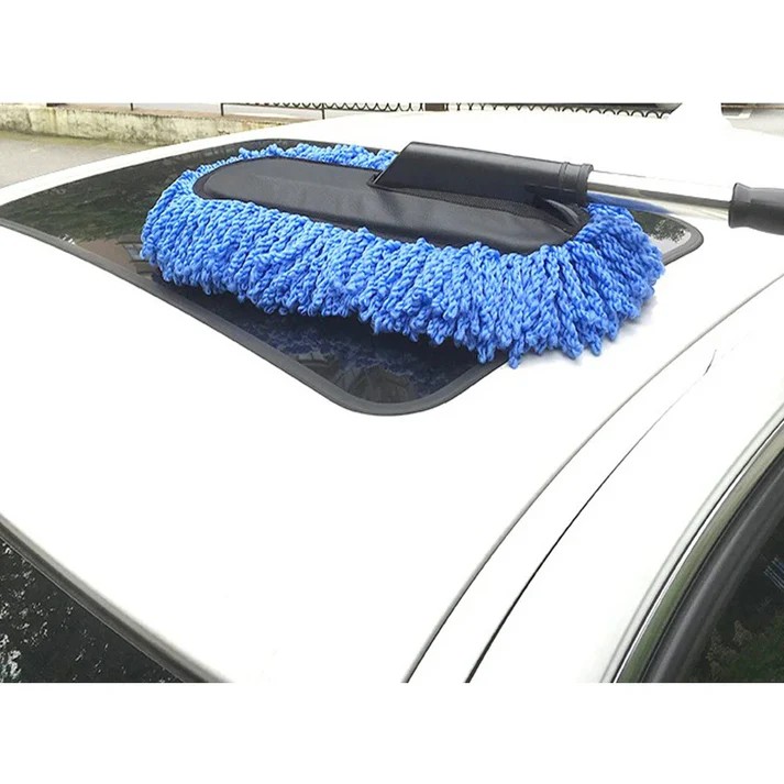 Rashi Collection Extendable Microfiber Car Duster | 360° Scratch-Free Cleaning Brush with Telescopic Stainless Steel Handle | Dry Dust Remover for Car Exterior & Interior (Random Color)