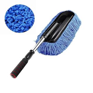 Rashi Collection Car Wash Mop with Telescopic Handle & Soft Bristle Wax Brush | Scratch-Free Microfiber Exterior & Interior Cleaning | Extendable Wet & Dry Auto Duster (Random Color)