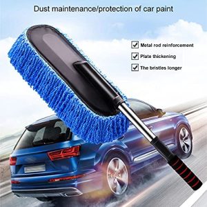 Rashi Collection Car Wash Mop with Telescopic Handle & Soft Bristle Wax Brush | Scratch-Free Microfiber Exterior & Interior Cleaning | Extendable Wet & Dry Auto Duster (Random Color)