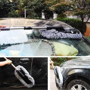 Rashi Collection Car Wash Mop with Telescopic Handle & Soft Bristle Wax Brush | Scratch-Free Microfiber Exterior & Interior Cleaning | Extendable Wet & Dry Auto Duster (Random Color)