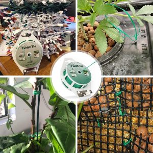 Rashi Collection 30m Garden Twist Tie Spool with Built-In Cutter | Reusable Plastic-Coated Iron Wire for Plant Support, Trellis & Cable Organization | Weather-Resistant Green