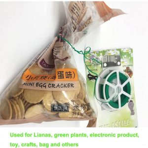 Rashi Collection 30m Garden Twist Tie Spool with Built-In Cutter | Reusable Plastic-Coated Iron Wire for Plant Support, Trellis & Cable Organization | Weather-Resistant Green