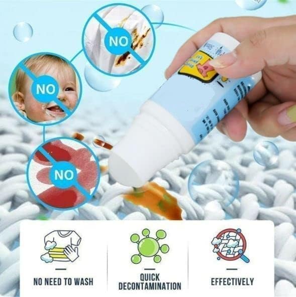Rashi Collection Pack of 2 Instant Fabric Stain Remover Roller Pens | Portable No-Wash Quick Clean Liquid for Clothes & Upholstery | Emergency Spot Cleaner for Oil, Coffee & Ink (50ml Each)