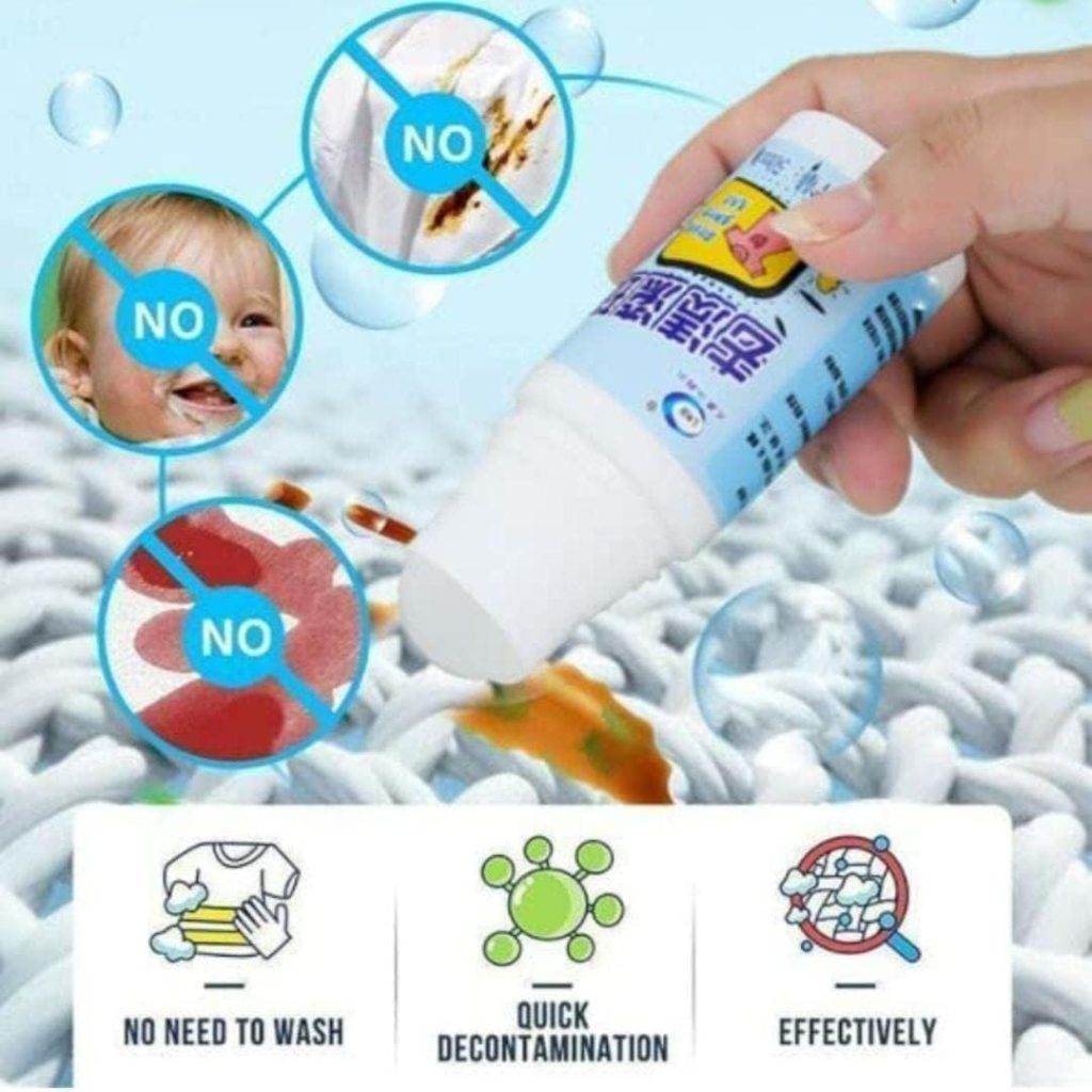 Rashi Collection Pack of 2 Instant Fabric Stain Remover Roller Pens | Portable No-Wash Quick Clean Liquid for Clothes & Upholstery | Emergency Spot Cleaner for Oil, Coffee & Ink (50ml Each)