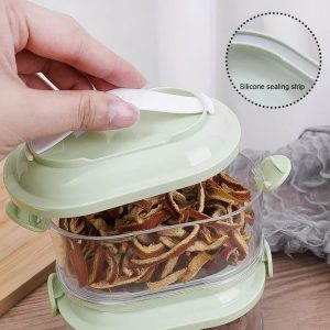 Rashi Collection 4-Layer Stackable Food Storage Containers | 2000ml (4x500ml) Airtight Transparent Condiment & Snack Box | BPA-Free Plastic Space-Saving Kitchen Pantry Organizer (Random Color)