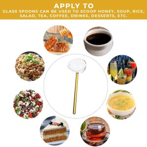 Rashi Collection Premium Borosilicate Glass Tadka Spoon | Heat-Resistant Transparent Cooking & Mixing Spoon | 25cm Long Handle Multipurpose Kitchen Serving Tool (Random Color)