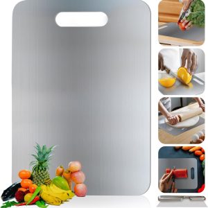 Rashi Collection 304 Stainless Steel Cutting Board | Heavy-Duty Double-Sided Chopping Board for Kitchen | Scratch-Resistant, Hygienic & Space-Saving (36 x 25 cm)