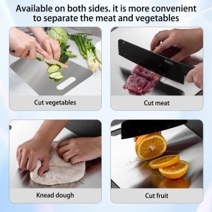 Rashi Collection 304 Stainless Steel Cutting Board | Heavy-Duty Double-Sided Chopping Board for Kitchen | Scratch-Resistant, Hygienic & Space-Saving (36 x 25 cm)