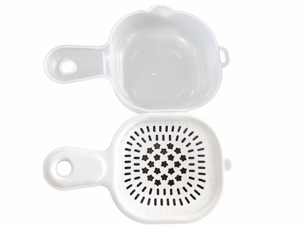 Rashi Collection 2-in-1 Double Layer Drain Basket & Washing Bowl with Strainer | Detachable Food-Grade Plastic (Random Colors)