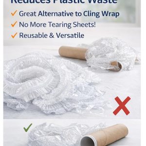 Rashi Collection 50-Piece Reusable Elastic Food Covers | Stretchable Transparent Plastic Bowl Lids for Fridge Storage | Leak-Proof & Airtight Cling Wrap Alternative