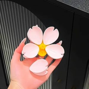 Rashi Collection Pack of 6 Floral Fridge Magnet & Food Sealing Clips | 2-in-1 Sakura Cherry Blossom Snack Bag Clips | Strong Magnetic Hold for Kitchen & Office (Random Colors)