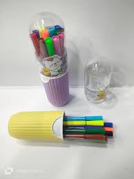 Rashi Collection 12-Color Washable Acrylic Marker Set | Water-Based, Non-Toxic Paint Pens for Kids | Vibrant Opaque Colors with Protective Purple Storage Capsule | Ideal for School Crafts, DIY & Canvas