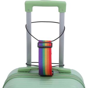 Rashi Collection 6-Piece Adjustable Luggage Straps | Stretchable Rainbow Nylon Travel Belts with Quick Release Buckle & Dual Loops | Secure Baggage Binder for Suitcases & Bags