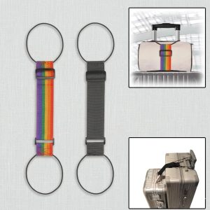 Rashi Collection 6-Piece Adjustable Luggage Straps | Stretchable Rainbow Nylon Travel Belts with Quick Release Buckle & Dual Loops | Secure Baggage Binder for Suitcases & Bags