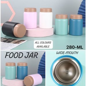 Rashi Collection 280ml Insulated Stainless Steel Food Jar | Wide Mouth Vacuum Thermos for Kids Lunch & Snacks | 24 Hours Hot & Cold, Leak-Proof Stewed Food Container (Random Color)