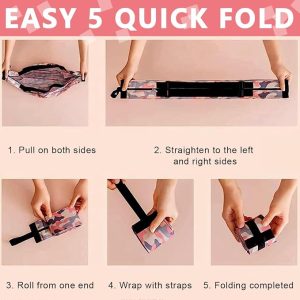 Rashi Collection Pack of 2 Roll N Go Foldable Shopping Bags | Premium Nylon Reusable Grocery Tote | Waterproof Pocket-Sized Shoulder Bag with Zipper (Random Colors)
