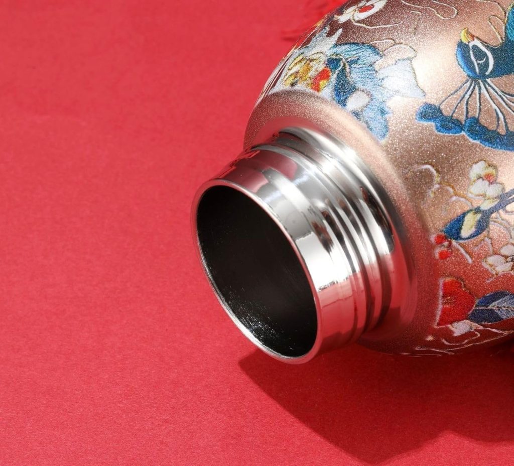 Rashi Collection 300ml Vintage Designer Stainless Steel Vacuum Flask | Double-Wall Insulated Hot & Cold Travel Thermos | Leak-Proof Wide Mouth Bottle with Easy-Carry Loop (Random Traditional Art Pattern)