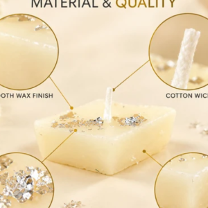 Kajukatri Design Wax Candles with Silver Foil for Diwali Pooja Decor (12Pc Set)