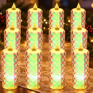LED Tealight Candles – 12 Pack Flameless Diwali Lights | Indo Glow