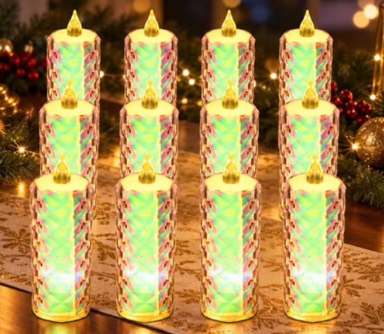 LED Tealight Candles – 12 Pack Flameless Diwali Lights | Indo Glow