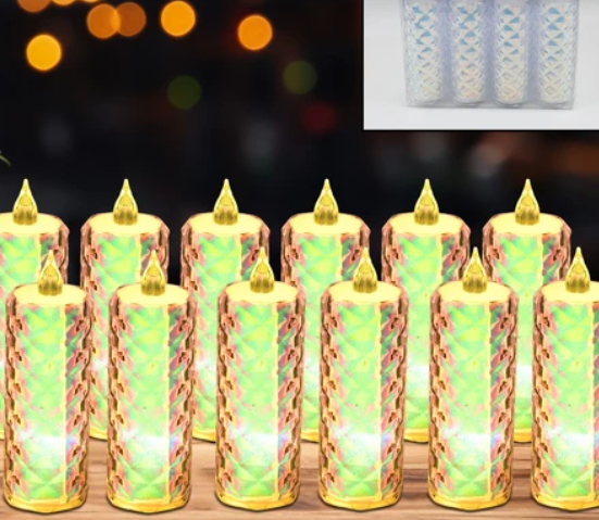 LED Tealight Candles – 12 Pack Flameless Diwali Lights | Indo Glow